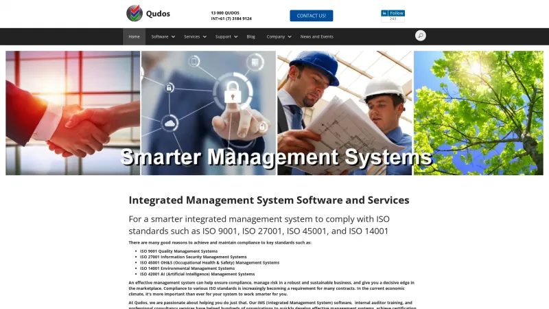 Homepage of Qudos System 3