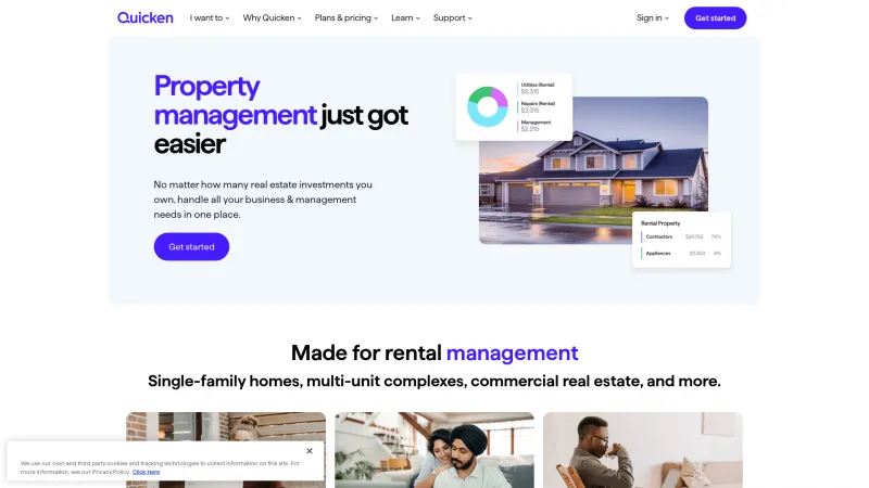 Homepage of Quicken Rental Property Manager