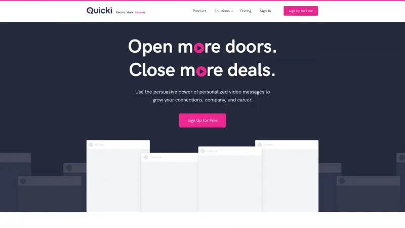 Homepage of Quicki