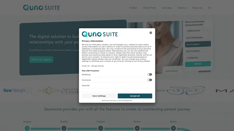 Homepage of Qunosuite