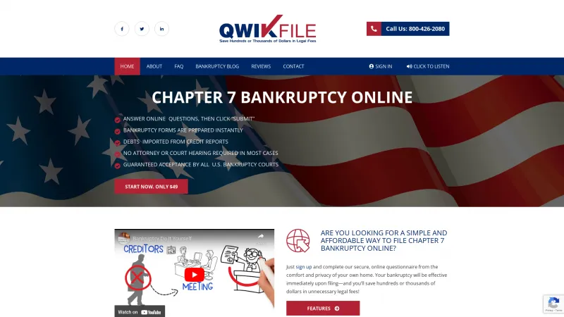 Homepage of QwikFile