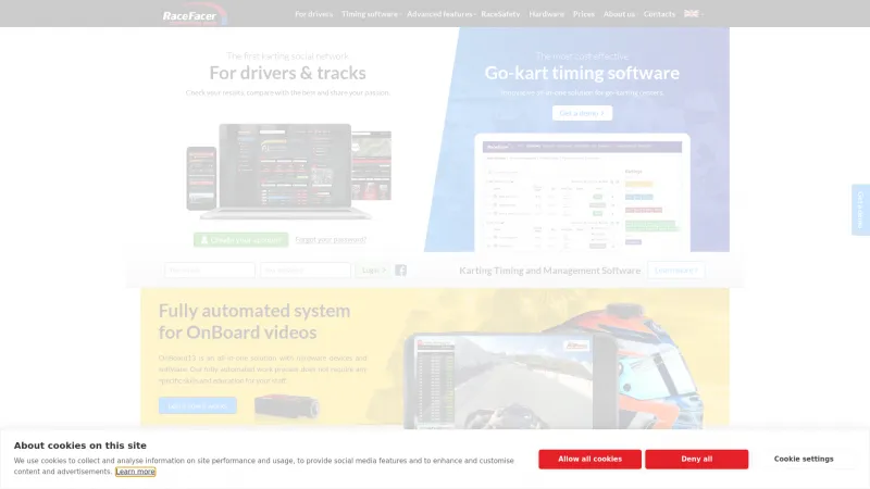 Homepage of RaceFacer