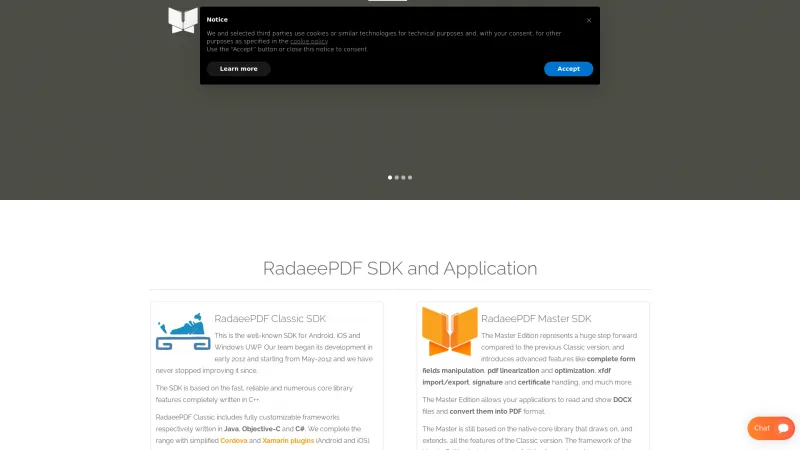 Homepage of RadaeePDF SDK