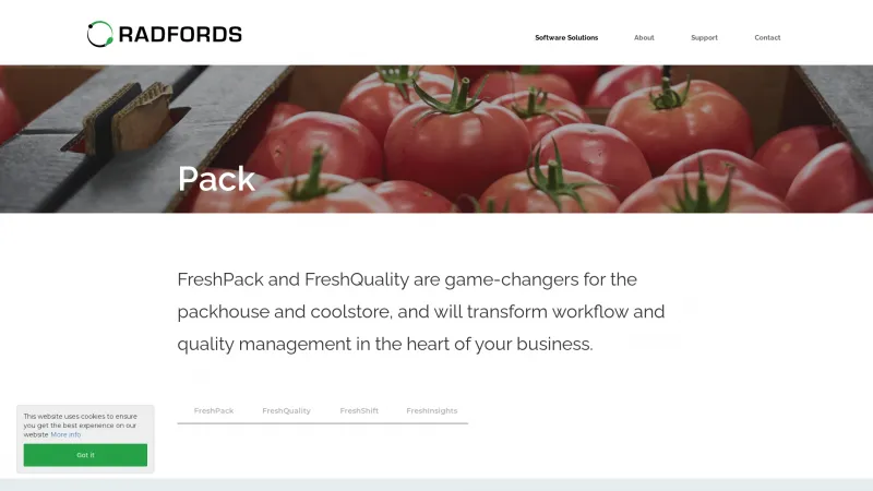 Homepage of FreshPack