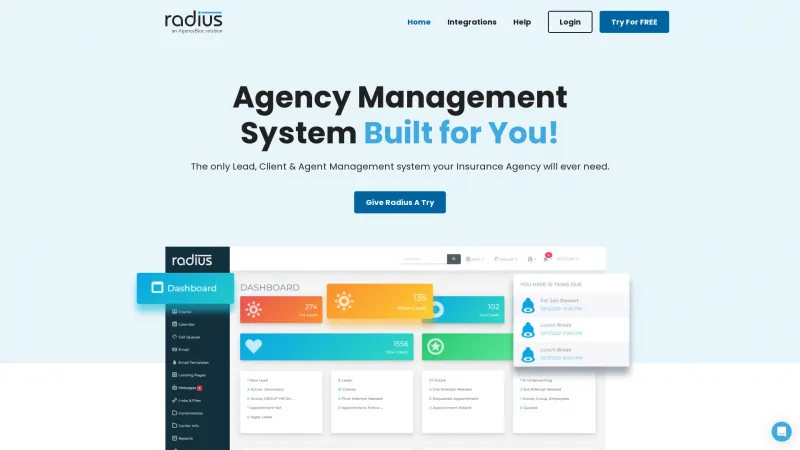 Homepage of Radius