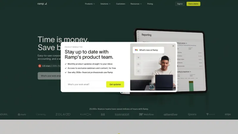 Homepage of Ramp