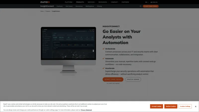 Homepage of Rapid7 InsightConnect
