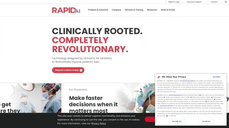 Homepage of RapidAI