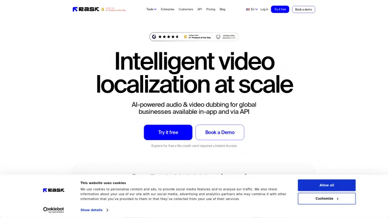 Homepage of Rask AI