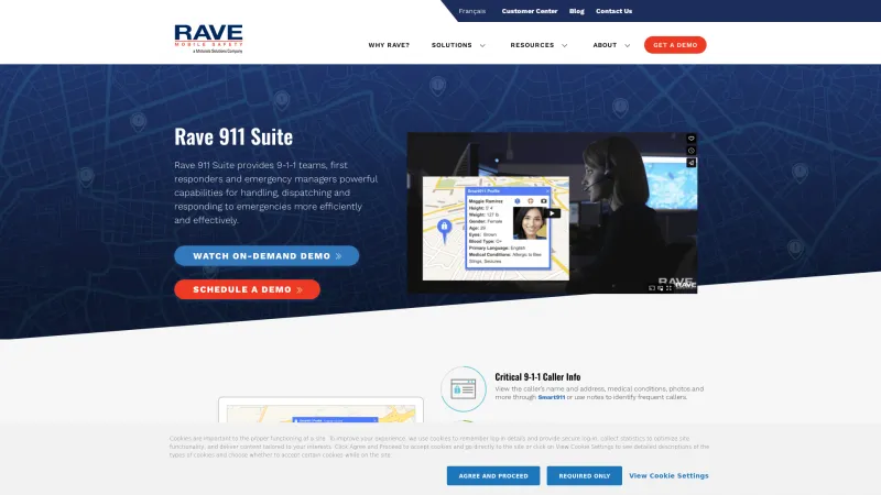 Homepage of Rave 911 Suite