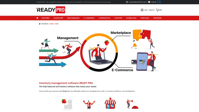 Homepage of Ready Pro