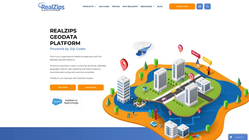 Homepage of RealZips