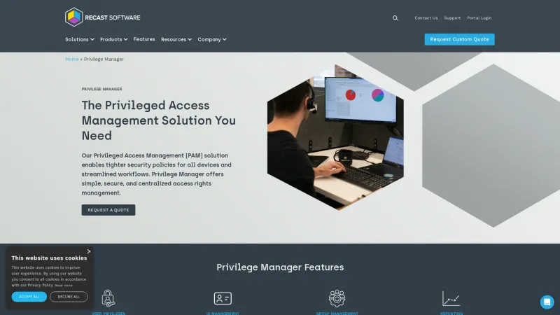 Homepage of Recast Software Privilege Manager