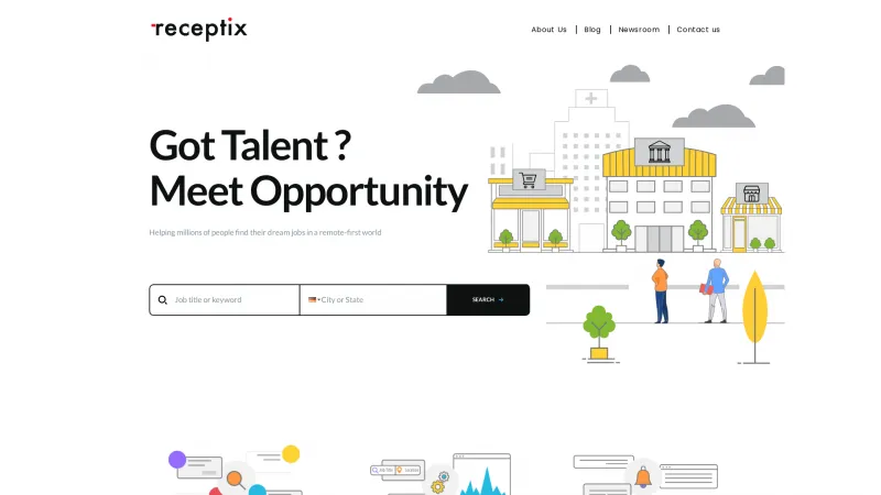 Homepage of Receptix