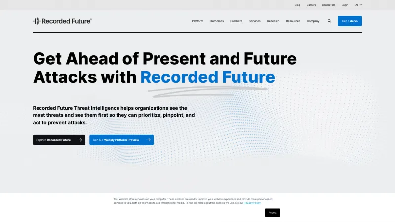 Homepage of Recorded Future