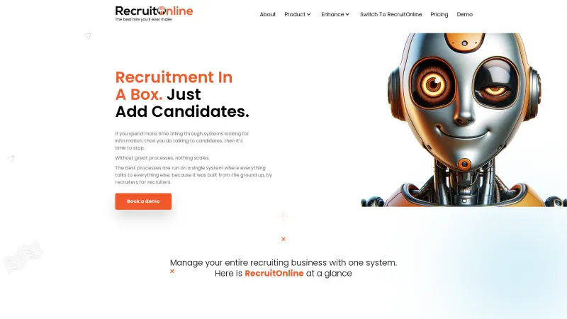 Homepage of RecruitOnline