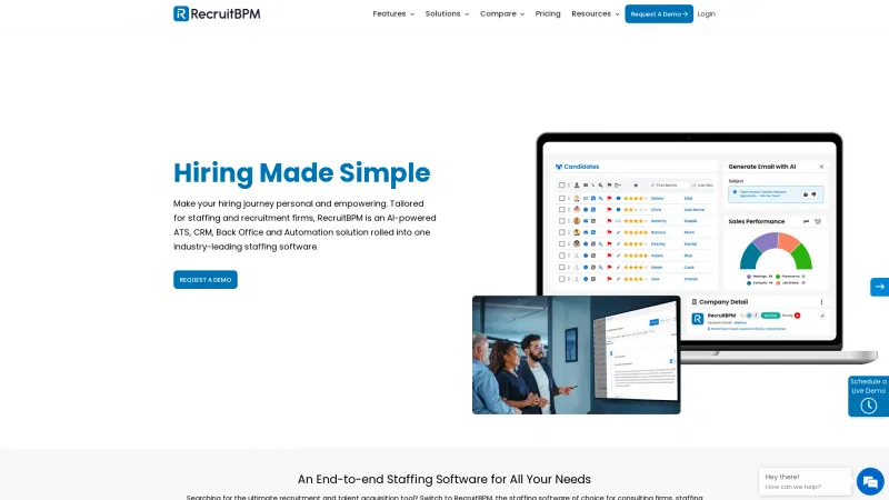 Homepage of RecruitBPM