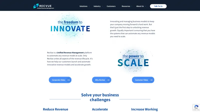 Homepage of RecVue