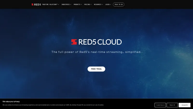 Homepage of Red5 Pro