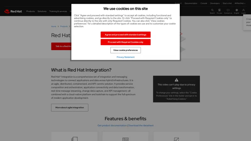 Homepage of Red Hat Integration