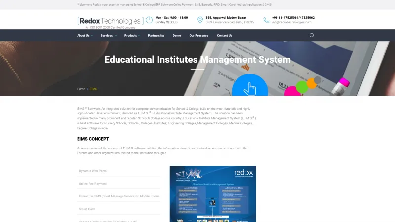 Homepage of EIMS