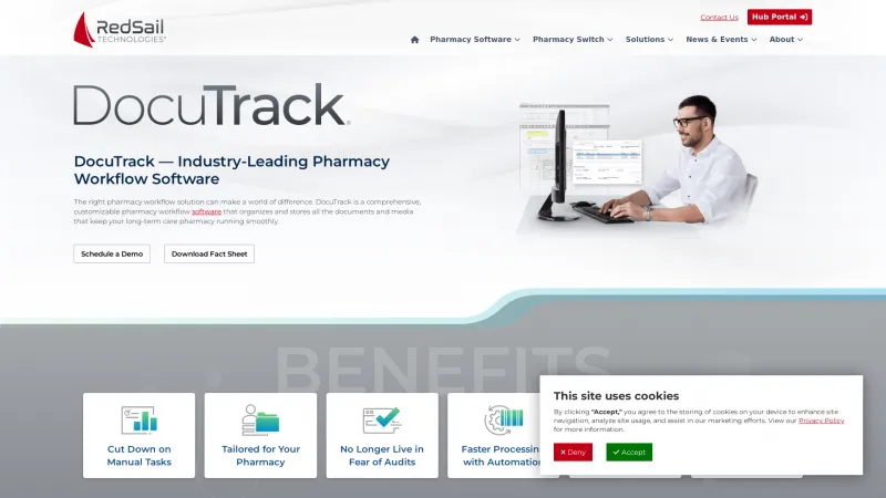 Homepage of DocuTrack