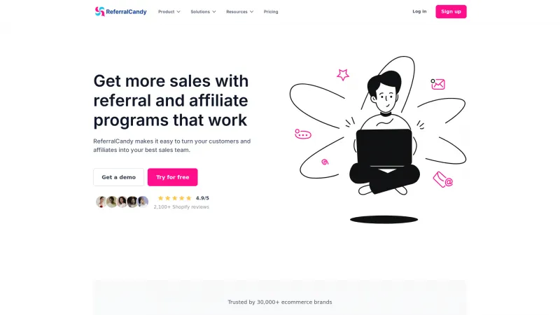 Homepage of ReferralCandy