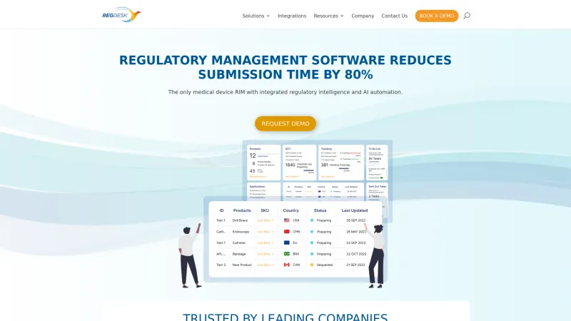 Homepage of RegDesk