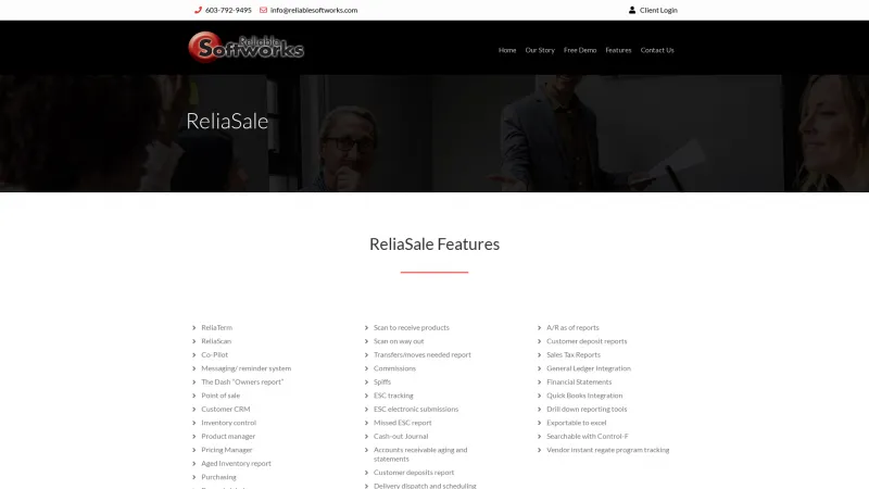 Homepage of ReliaSale