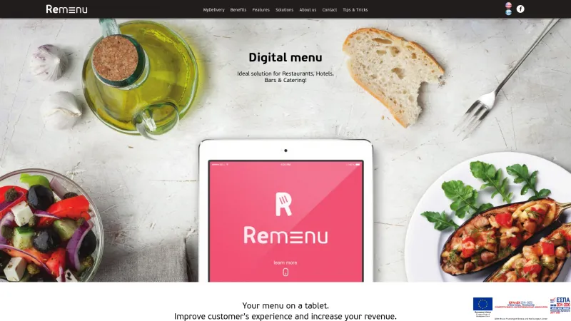 Homepage of Remenu