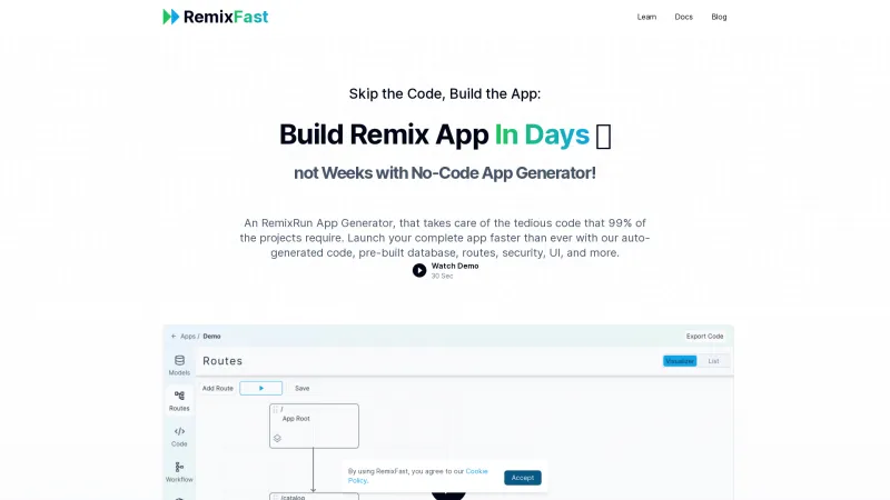 Homepage of RemixFast