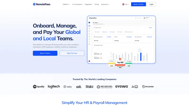 Homepage of RemotePass