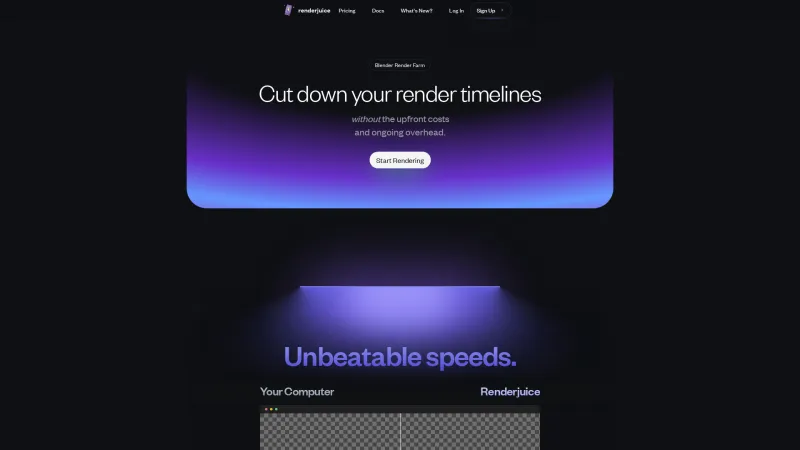 Homepage of RenderJuice