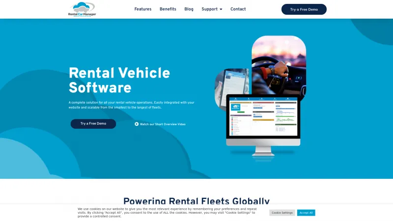 Homepage of Rental Car Manager