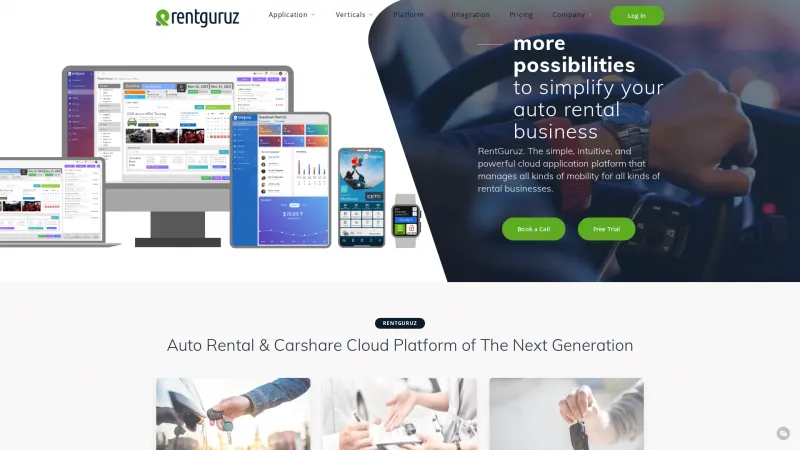 Homepage of RentGuruz