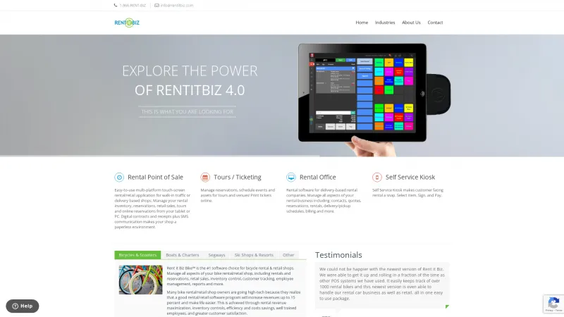 Homepage of Rent it Biz