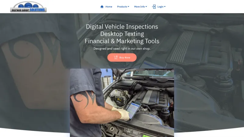 Homepage of Repair Shop Solutions