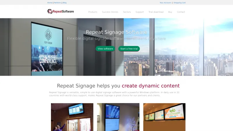 Homepage of Repeat Signage