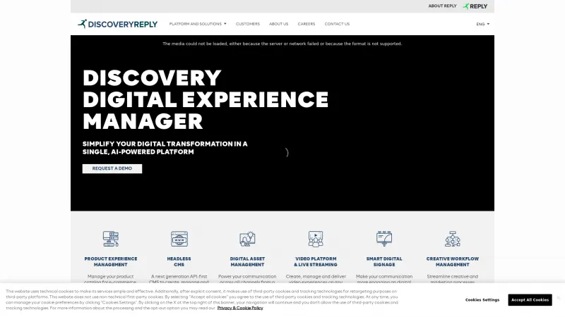 Homepage of Discovery Reply