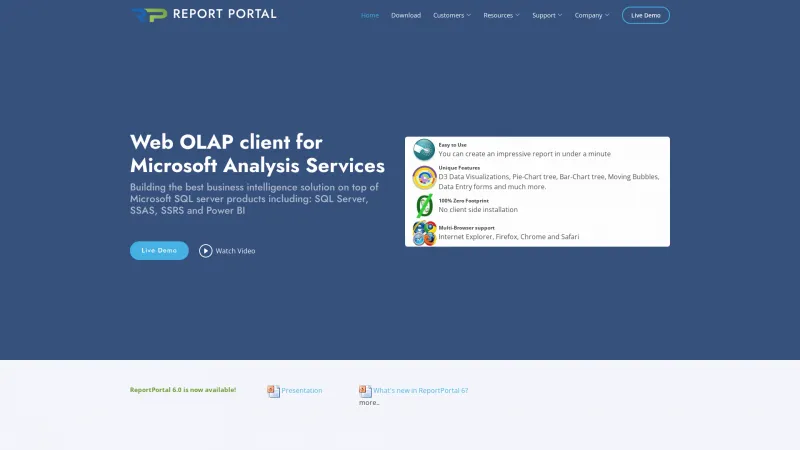 Homepage of Report Portal