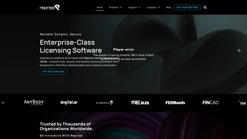 Homepage of Reprise License Manager