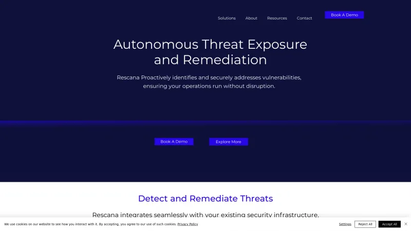 Homepage of Rescana