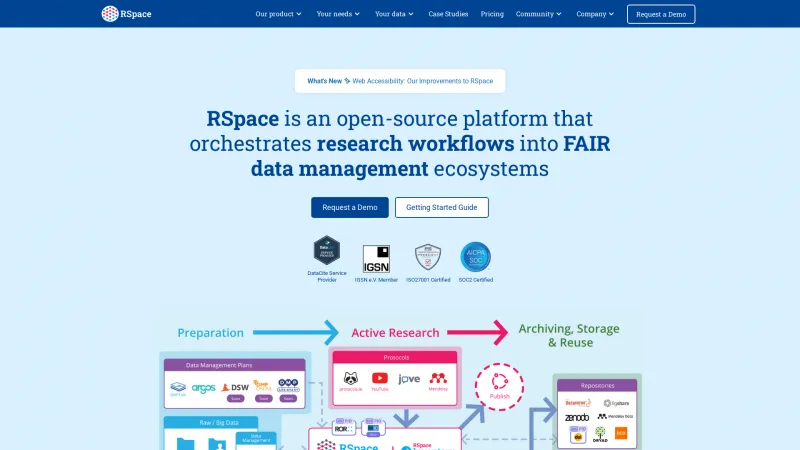 Homepage of RSpace