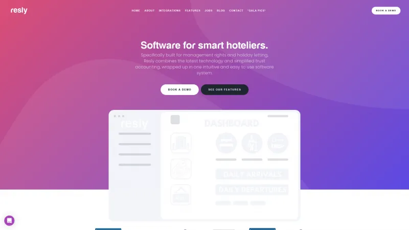 Homepage of Resly