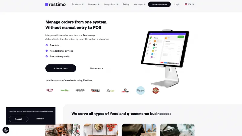 Homepage of Restimo