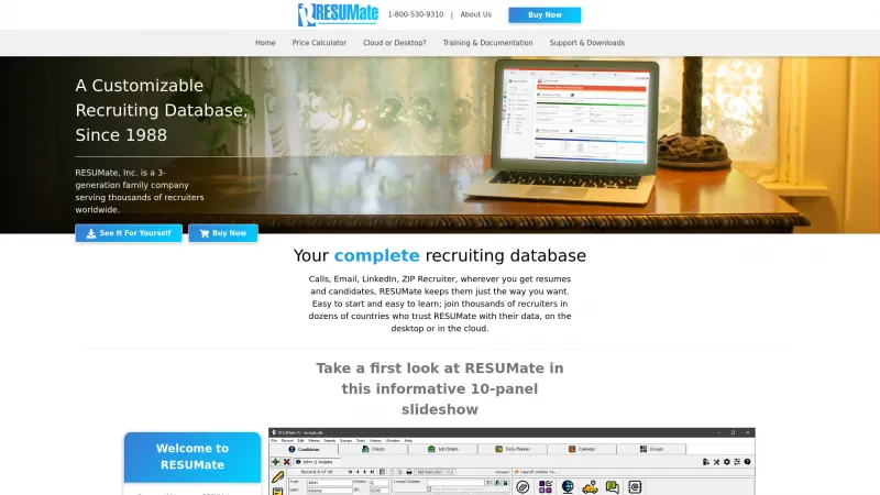 Homepage of RESUMate