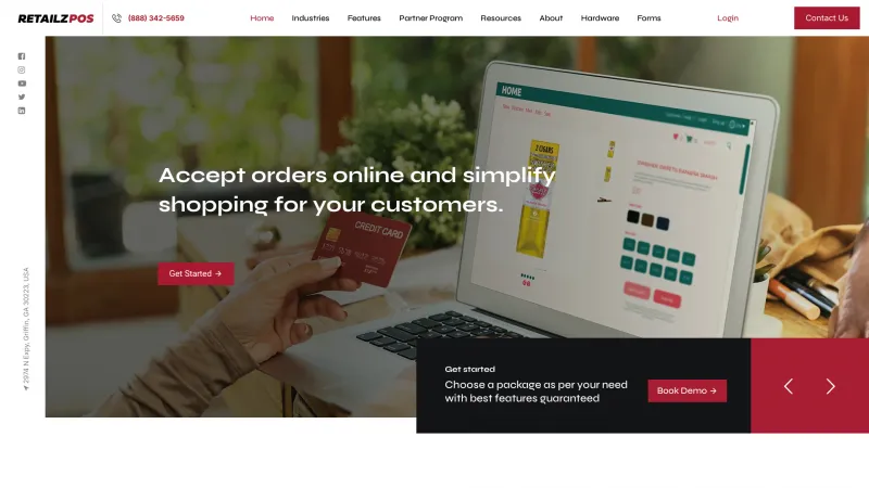 Homepage of RetailzPOS