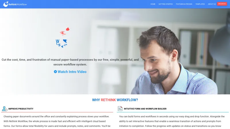 Homepage of Rethink Workflow