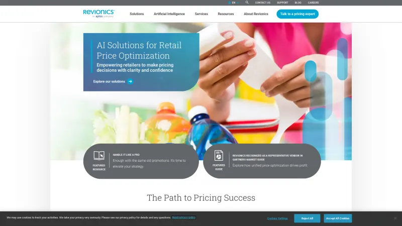 Homepage of Revionics