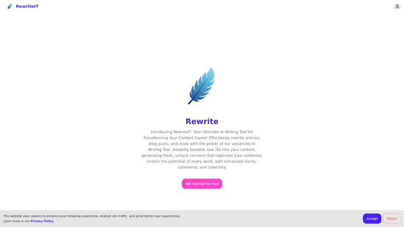 Homepage of RewriteIT